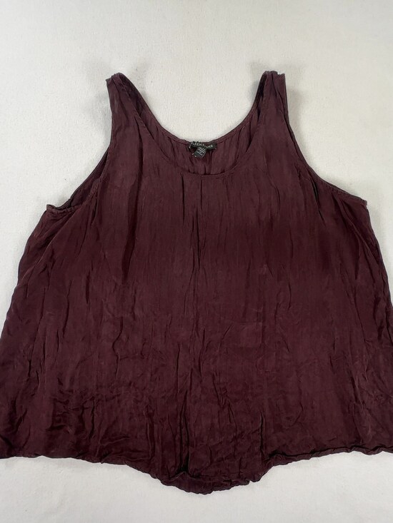Eileen Fisher Tops - Eileen Fisher Cupro Tank Top Sleeveless Burgundy Women's Size Medium